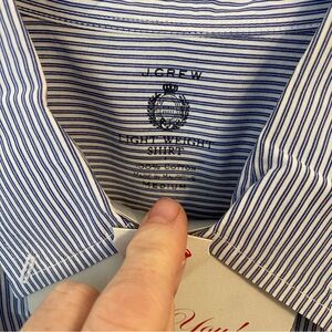J. Crew Men's Shirt with Blue and White Stripes